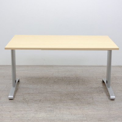 Bureau droit L140 Hêtre / Gris