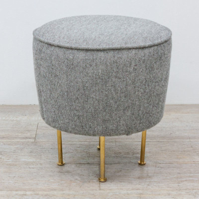 Pouf Gubi Noir / Blanc / Laiton