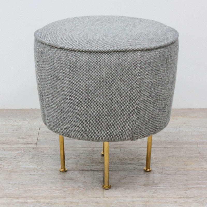 Pouf Gubi Noir / Blanc / Laiton