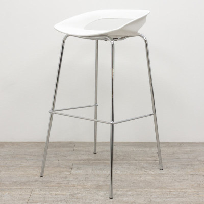 Tabouret haut Blanc / Chromé