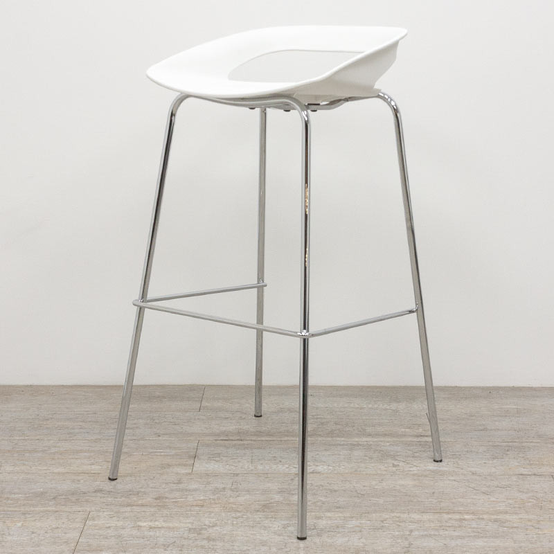 Tabouret haut Blanc / Chromé