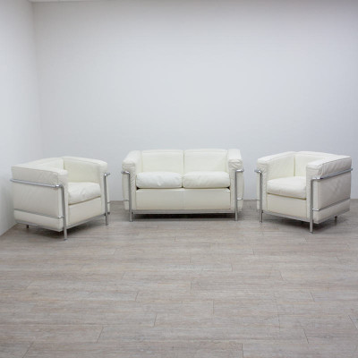 Fauteuil Cassina LC2 en cuir Blanc
