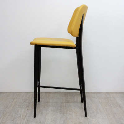 Tabouret haut en simili cuir Jaune