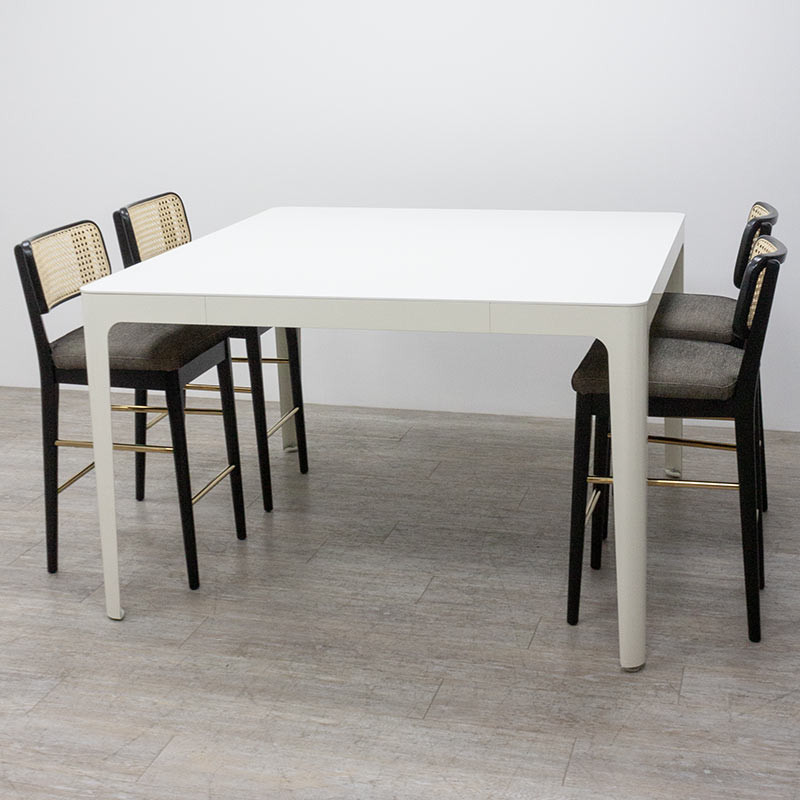 Table haute carrée L140 Blanc