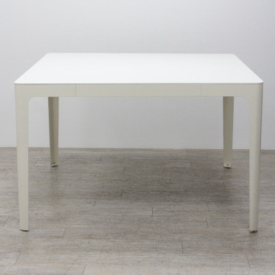 Table haute carrée L140 Blanc