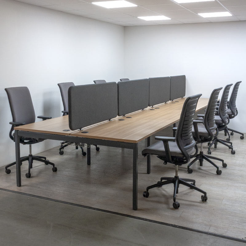 Bench 8 postes L480 MDD Cacao/ Noir