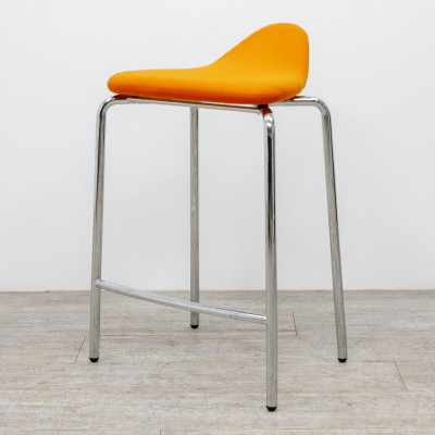 Tabouret en tissu Orange / Chromé