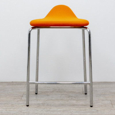 Tabouret en tissu Orange / Chromé