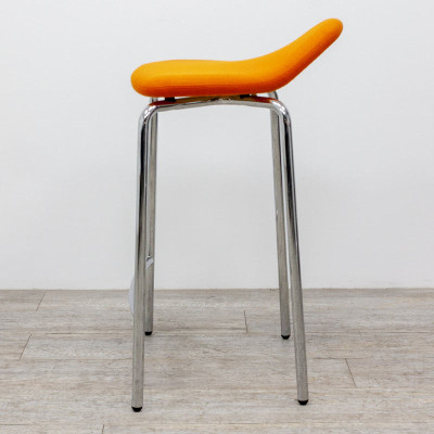 Tabouret en tissu Orange / Chromé
