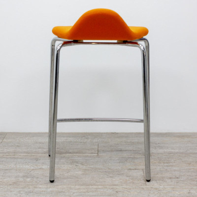 Tabouret en tissu Orange / Chromé