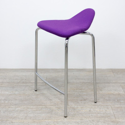 Tabouret en tissu Violet / Chromé