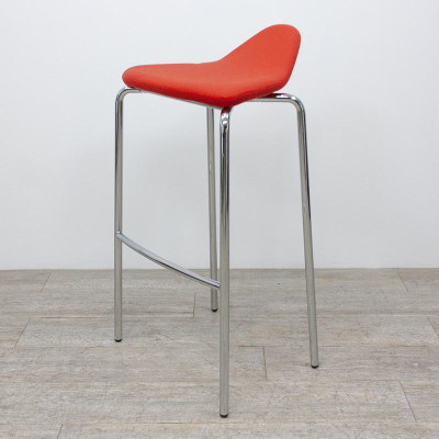 Tabouret haut tissu Rouge / Chromé