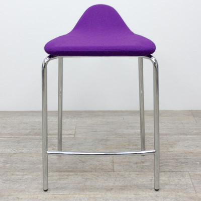 Tabouret en tissu Violet / Chromé