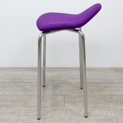 Tabouret en tissu Violet / Chromé