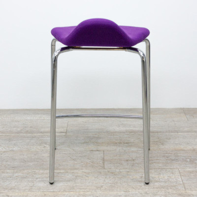 Tabouret en tissu Violet / Chromé