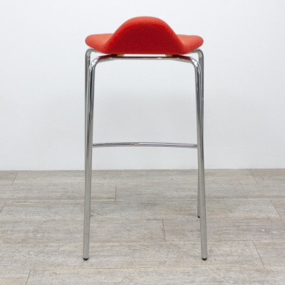 Tabouret haut tissu Rouge / Chromé