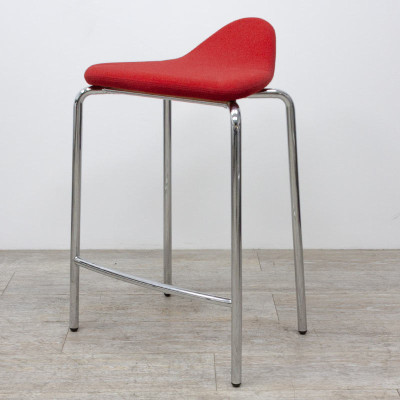 Tabouret en tissu Rouge / Chromé