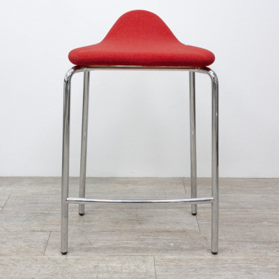 Tabouret en tissu Rouge / Chromé