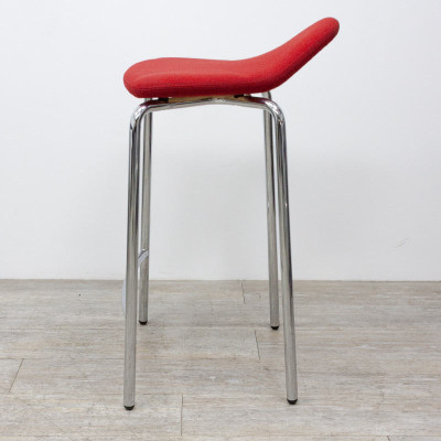 Tabouret en tissu Rouge / Chromé