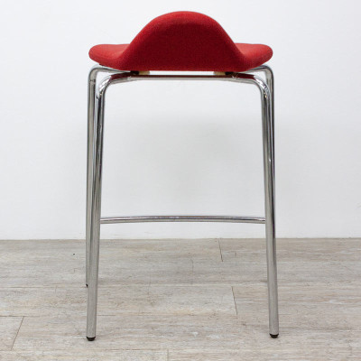 Tabouret en tissu Rouge / Chromé