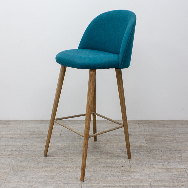 Tabouret Haut Bois Tissu Vert