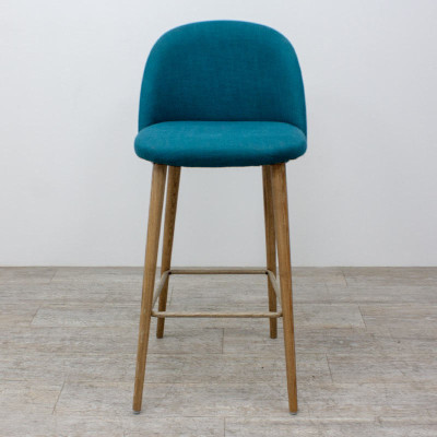Tabouret Haut Bois Tissu Vert