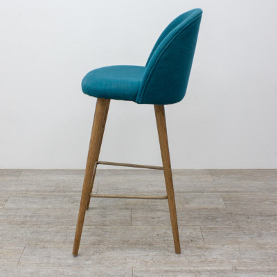 Tabouret Haut Bois Tissu Vert