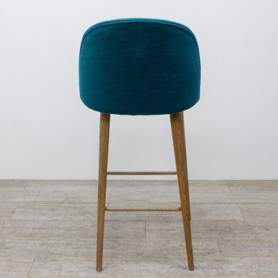 Tabouret Haut Bois Tissu Vert