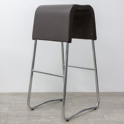 Tabouret Haut Materia Chromé / Brun