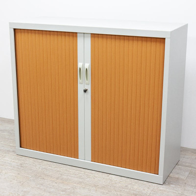 Armoire basse L120 Gris C. Merisier