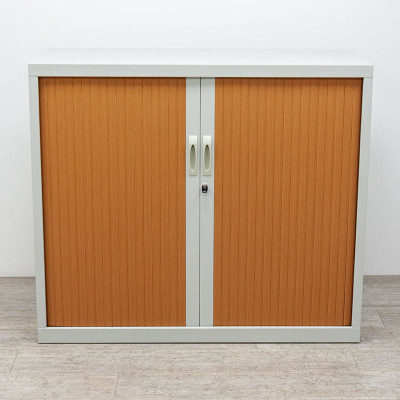 Armoire basse L120 Gris C. Merisier