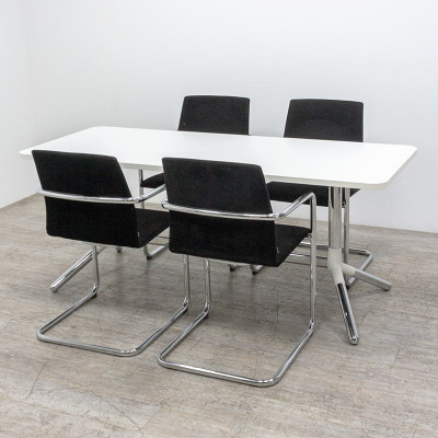 Materia Table L180 Blanc / Chromé