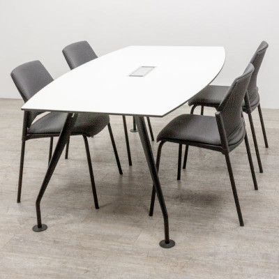 Bene table tonneau L180 Blanc /Noir