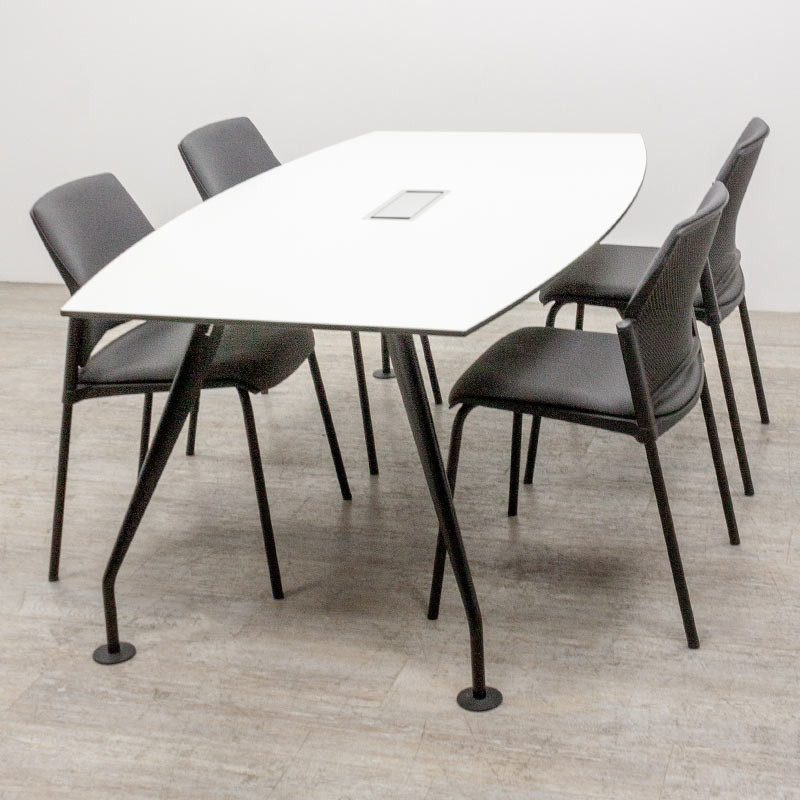 Bene table tonneau L180 Blanc /Noir