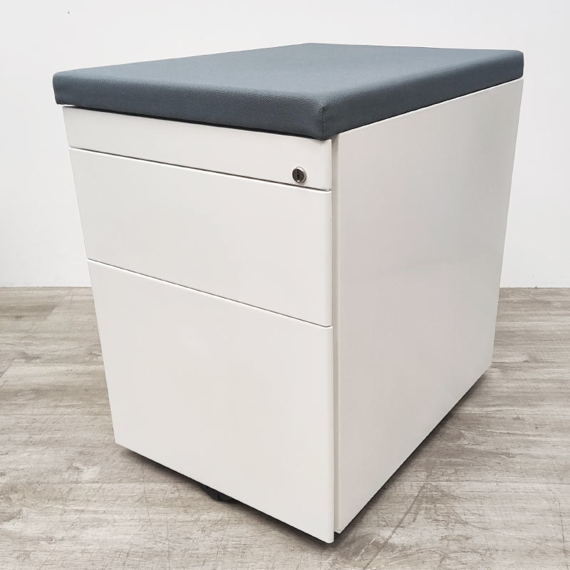 Caisson mobile 2 tiroirs Blanc/Gris