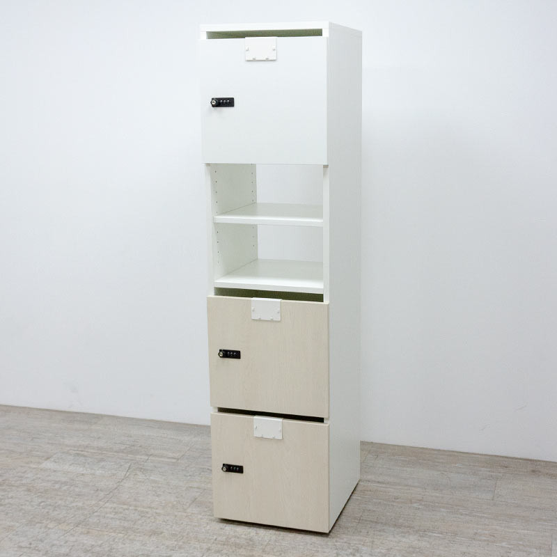 Rangement 4 cases Erable / Blanc