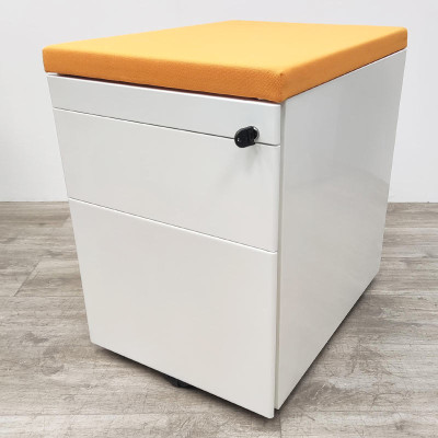 Caisson 2 tiroirs Blanc / Orange