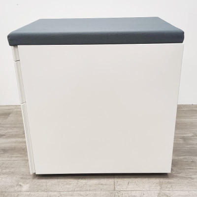 Caisson mobile 2 tiroirs Blanc/Gris