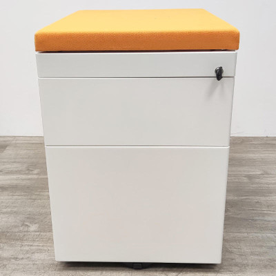 Caisson 2 tiroirs Blanc / Orange