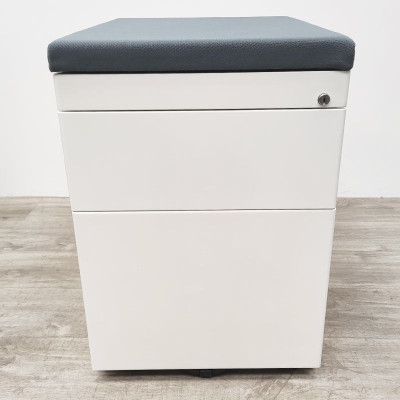 Caisson mobile 2 tiroirs Blanc/Gris