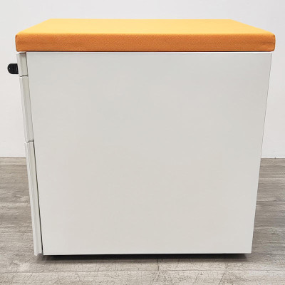 Caisson 2 tiroirs Blanc / Orange