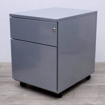 Caisson mobile 2 tiroirs Gris Alu.