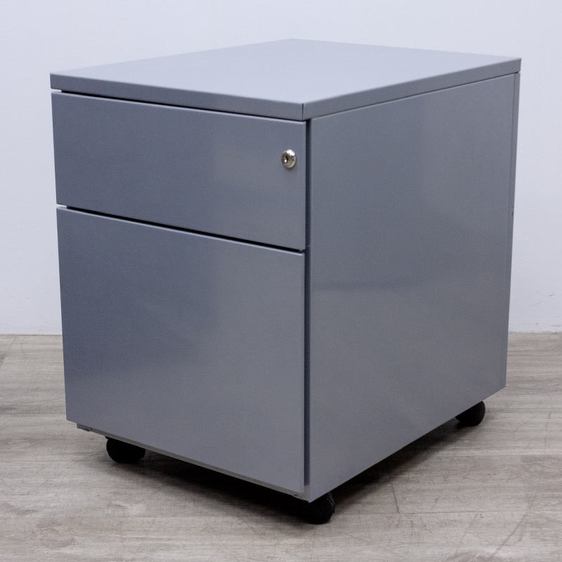 Caisson mobile 2 tiroirs Gris Alu.