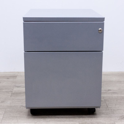 Caisson mobile 2 tiroirs Gris Alu.