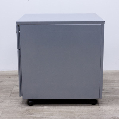 Caisson mobile 2 tiroirs Gris Alu.