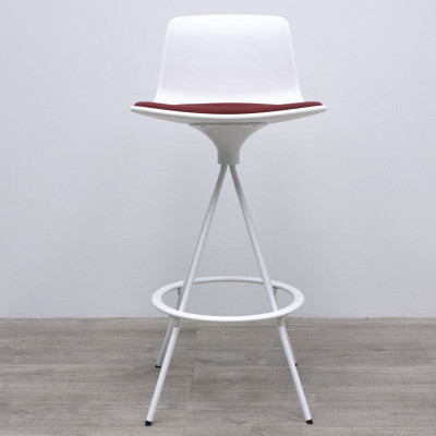 Enea Tabouret Lottus Blanc / Rouge
