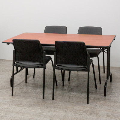 Table pliante L160 Noyer/Noir 2nd C