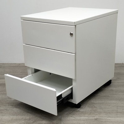 Caisson 3 tiroirs + top Blanc
