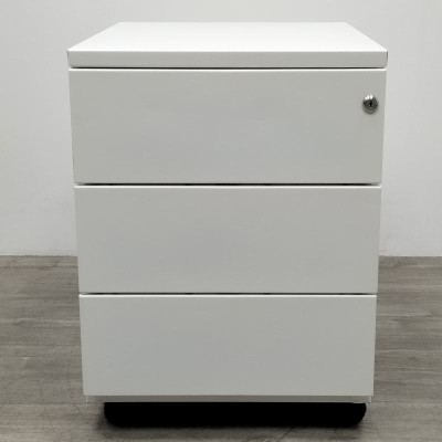 Caisson 3 tiroirs + top Blanc