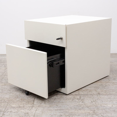 Caisson métallique 2 tiroirs Blanc